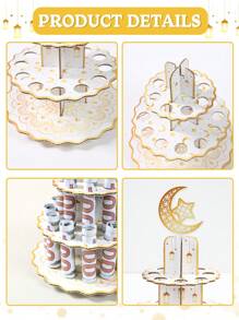 1 套 Eid Ramadan Kareem 3 层红包纸架，穆斯林节日 Eid Ramadan 主题创意 3D 桌面装饰，白金月亮星图案钱夹 Eid Ramadan 现金夹，赠送钱作为礼物的有趣方式，2025 年 Eid Mubarak 斋月假期家庭聚会礼品夹，Eid Ramadan 派对装饰用品，斋月 Eid 纸质礼品夹，派对礼品 - 白金 - 查看 6