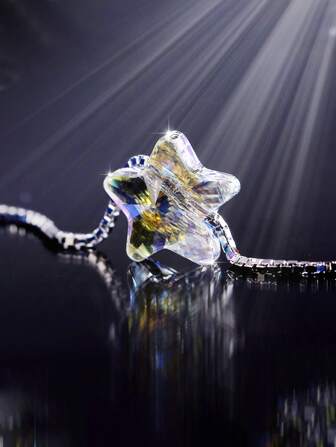 BALMORA 1 pieza Collar de cadena de clavícula personalizado con cristal brillante de forma cuadrada de plata S925, elegante y de moda, perfecto para uso diario, fiestas y como regalo para tu novia en eventos festivos