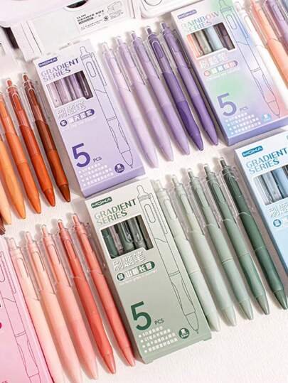 15pcs/5pcs ST Quick-Drying Black Neutral Pens 0.5mm, High-Quality Large Capacity Push-Button Exam Writing Pen Suitable For Office, Smooth Ink Back To School