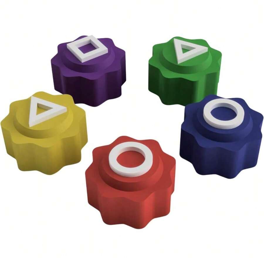 Korean Traditional Play Game 5PCs Gonggi Jack Stone Pebbles Set Round Case Game Player Squid (Without Base) - 1 - View 1