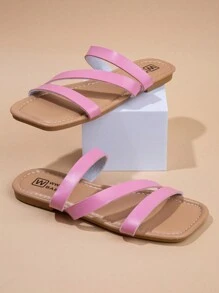 2024 Summer New Girls Woven Casual Soft Bottom Sandals