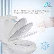 Dự án đơn giản Bồn cầu cao 21 inch kéo dài với ghế ngồi thoải mái, bồn cầu cao cấp xả đơn mạnh mẽ 1,28 Gpf, bồn cầu thô 12 inch trong phòng tắm, bồn cầu cao thoải mái cho người cao tuổi và người cao tuổi, trang trí phòng tắm mùa hè - 1 - Xem 4