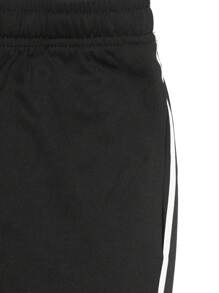 男士宽松直筒休闲裤，侧条纹和抽绳腰带，秋季 - 黑色 - 查看 4