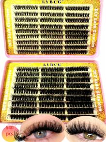 570/60簇 8D 濃密蓬鬆漫畫感纖維感動漫接睫毛 8-16mm 簇裝接睫毛，D捲度單根睫毛，可重複使用，適合初學者-30D/100D - D - 查看 2