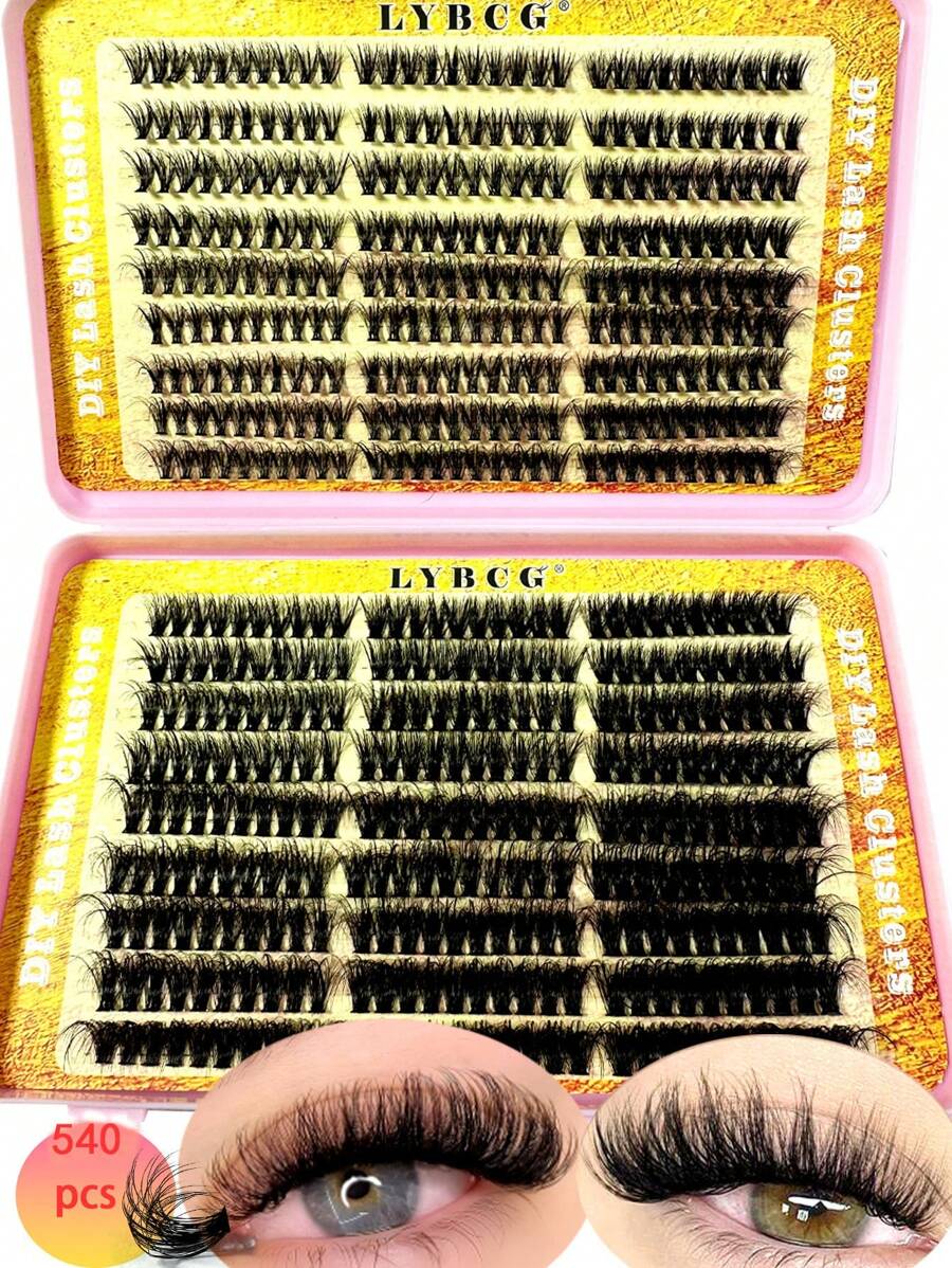 570/60簇 8D 濃密蓬鬆漫畫感纖維感動漫接睫毛 8-16mm 簇裝接睫毛，D捲度單根睫毛，可重複使用，適合初學者-30D/100D