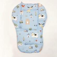 1入組嬰兒車座墊男女可愛卡通柔軟嬰兒座墊幼兒車插墊墊襯通用透氣車墊適用於晚餐椅 - 藍色 - 查看 4