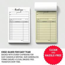 5 دفاتر إيصالات شكر لك، نسخة كربونية من نموذج الإيصال، دفتر فواتير للمتاجر والمستودعات والمكاتب والمطاعم، بمقاس 3.4 * 5.5 بوصة