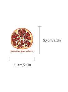 50 Piezas Etiquetas adhesivas de tomate mediterráneo para decorar regalos, álbumes de recortes, portátiles, botellas de agua, teléfonos, guitarras, a prueba de agua - Multicolor - Ver 3