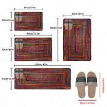 1 buah Karpet Gaya Bohemian, Permukaan Lembut dan Mewah, Dekorasi Rumah, Keset Kamar Mandi, Keset Dapur, Keset Pintu Masuk, Keset Lantai Nyaman Anti-Lelah, Desain Sederhana Mewah, Rilekskan Kaki, Meredakan Kelelahan, Dekorasi Ruangan, Aksesoris Kamar Mandi, Dekorasi Kamar Mandi dan Dapur untuk Kembali ke Sekolah - MultiWarna - View 3