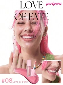 Peripera K-Beauty Ink Glasting 唇釉，純素，含植物萃取油，水感裸色唇釉，鏡面水光唇釉，玻璃唇釉，豐唇效果，自然滋潤，輕盈保濕，提亮光澤，持久舒適，不黏膩 - #08 Love of Fate - 查看 3