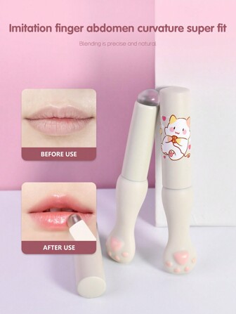 1pc Cat's Paw Silicone Lip Brush,Cute Lipstick Brush, Easy To Carry For Travel, Professional Makeup Brush,Gift For Women & Girl,Lip Scrub Brush,School Supplies