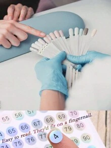 2/50/52/102片装假指甲/美甲展示亚克力练习调色盘卡片及1-100连续数字贴纸套装，美甲展示套装，包含彩色调色盘棒和数字标签 - 无异味，激光切割圆形防水编码相册标签，用于展示美甲设计工具、美甲贴纸、指甲油调色盘，适合美甲DIY、家庭美甲沙龙使用。