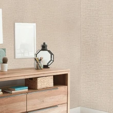 1卷1米/3米/5米亚麻纹理亮面壁纸，适用于家居装饰、橱柜、桌椅、房间背景、DIY家居装饰墙贴，耐油易清洁自粘壁纸，可移除，是生日、毕业、房间装饰、墙面装饰、浴室、卧室、客厅、房屋装饰、家居装饰、客厅墙面艺术壁纸的理想之选。 - 米黃 - 查看 8