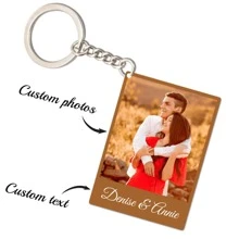 1pc Personalized Letter Acrylic Photo Keychain, Customized Couple/Name/Text Color Acrylic Keyring, Valentine's Day, Graduation, Birthday, Anniversary, Father's Day, Mother's Day, Best Friend, Gift For Him/Her