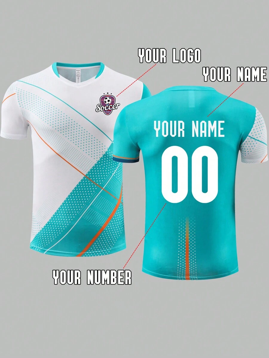 Spersonalizowana grafika, logo, nazwa i numer, oddychająca, szybkoschnąca koszulka sportowa, odpowiednia do piłki nożnej, badmintona i siatkówki, wiosna/lato, stylowa, moda, hipster, swobodna, minimalistyczny szyk, spersonalizowana, dostosowana, niestandardowa, unikatowa, stroje męskie, garderoba kapsułowa, podstawowy styl męski/uliczny, idealne prezenty dla niego, chłopaka, rodziny, przyjaciół, na urodziny, na wakacje/święta, do szkoły/zawodów, do sportu/wspinaczki