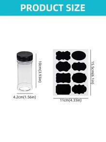 5pcs/Set-4pcs Transparent Plastic Seasoning Bottles & 1pc Stickable Label Paper, Cumin Powder Sub-Packing Bottle For Home Kitchen - Spice Jar Set - View 2