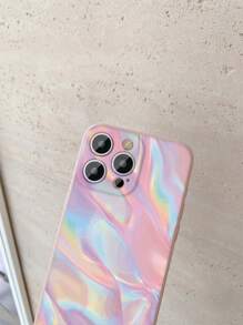 1pc Luxury Gorgeous Colorful Gradient Pattern Frosted Anti-Fall Mobile Phone Case Compatible With Apple/Compatible With Redmi/Compatible With Infinix/Compatible With Vivo Waterproof Shockproof Scratch Resistant,International Version, Not The Domestic Version - Pink - View 8