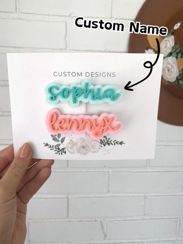 1 Pc Personalized Name Hair Clip, Custom Acrylic Alligator Clip, Personalized Barrette, Hair Accessory, Claw Clip, Customizable Name, Unique Gift, Perfect For Birthdays, Parties, Or Everyday Wear., Wedding Hair Accessories, Spring Summer Bright Colors