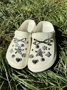 16pcs/Set Artificial Crystal Flower, Bow, Heart, Rose, Butterfly Decorations, Fashion DIY Shoe Clips For Mules, Clogs, Removable Shoe Accessories, Perfect Gift For Family And Friends