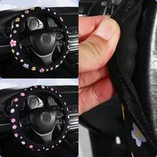 1pc Flower Petal Vacuum Packed Car Steering Wheel Cover, Non-Slip Wear-Resistant Fashionable, Easy To Clean And Breathable, No Inner Circle Portable Steering Wheel Cover, 14.5-15 Inch - one-size - View 7