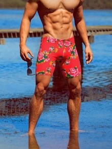 Men's Boardshorts, Flower & Retro Print