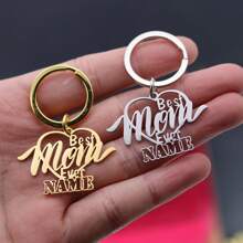 Custom Name Stainless Steel Wedding Key Chain,Gift For Mom ,Large Stainless Steel , Love Key Chain, Personalized Heart, Custom Name Personalized Cute Witch Floral Halloween Stainless Steel Key Chain