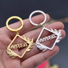 Custom Name Stainless Steel Wedding Key Chain,Gift For Mom ,Large Stainless Steel , Love Key Chain, Personalized Heart, Custom Name Personalized Cute Witch Floral Halloween Stainless Steel Key Chain