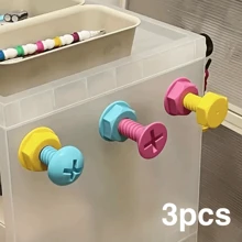 1set Cute Colorful Large Screw Hook, Flexible Combinable Hook, Traceless Self Adhesive Hanging Hook, For Home - Color - View 12