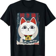 Dandadan Face Cat Turbo-Granny Aesthetic Anime Manga Cat T-Shirt - 黑色 - 查看 1