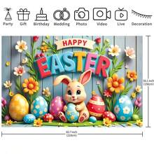 1 pezzo Decorazione da parete per stanza, sfondo decorativo con coniglietto di Pasqua e uova, perfetto per decorare una stanza per feste di compleanno, non lavabile, dimensioni 210x150/150x100/100x75 cm