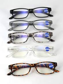 5pcs Multi-Color Middle-Aged & Elderly Men/Women +1.0X To +4.0X Daily Reading Glasses, Springed Hinges, Auto-Focus Reading Glasses