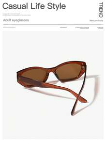 1 PC Women's Acrylic Casual Retro Small Frame Cat Eye Fashion Eyewear Suitable For Daily Outfits, Holiday Gifts And Holiday Outings Color Blocking Boho Vacay Vibes For Summer Beach Vacation,Outdoor,Travel