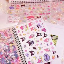 Sanrio 10pcs/Set New Sanrio Cartoon Sticker Memo Book, Includes Characters Like , Melody, And Hello Kitty,School Supplies,Back To School