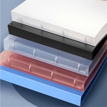 1 件 A4 文件夹，带 4 环 D 形环活页夹，透明 PP 防水 2 孔文件整理器，返校，学校用品 - 彩色 - 查看 4