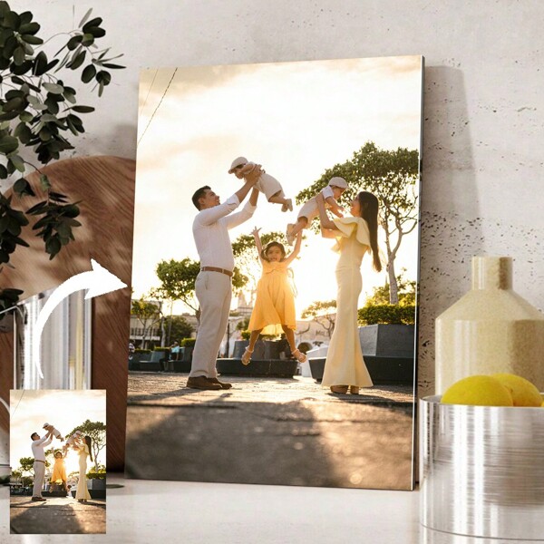 1 pezzo cartellone personalizzato su tela con cornice in legno fai-da-te o senza cornice. Regalo perfetto per famiglia e amici. Tela personalizzata, cartellone su tela, stampa su tela, decorazione murale perfetta, pittura su tela, regalo perfetto per anniversario d'amore, regalo per Capodanno, regalo di San Valentino