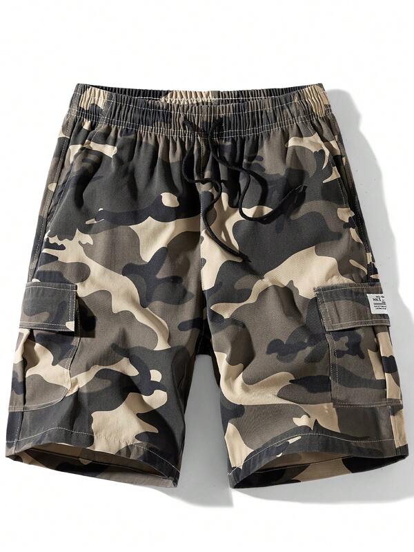 Men's Summer New Camouflage Cargo Shorts, Loose Casual Versatile Knee Length Shorts