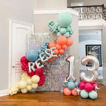 3x6FT Shimmer Wall Backdrop Sequin Panels 18 Packs-Sparkly Backdrop Metallic Tnsel Backdrop,For Bridal Shower Birthday Backdgrounds Advertising Rainbow Silver Ceremony Wedding Parties Panel Engagement Decorations