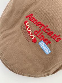 1 件刺绣贝雷帽，别致小头尺寸，多功能，艺术画家，报童帽，简单热狗和字母刺绣渐进帽，适合女士 - 彩色 - 查看 8