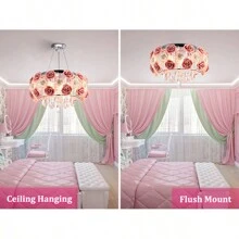 Retro European Style Pink Rose Crystal Chandelier - Silver - View 4