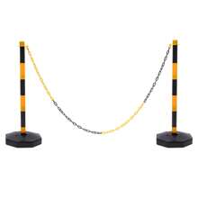 6 Pack Traffic Cones Adjustable Delineator Post Portable Parking Pole W/ Chains - 1 - View 3