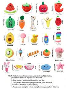2/4/6/14pcs Cartoon Dog Toys, Suitable For Small Dog Breeds - , Interactive And Crinkly Pet Playset, For Pets That Love To Chew Tug Of War Pet Toys With A Bell - Multicolor - View 11