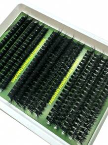 300pcs 100D/80D/60D Individual False Eyelash Extensions Kit, 8D Fluffy Lashes Extensions, Dense Eyelash Extensions, C/D/DD Curl Extensions, 10-18mm Length Mixed Tray, Wedding Bridal Makeup Tools, Black Eyelash Extensions Set, Large Capacity Personal Eyelash Extension Book, Suitable For Home Use.