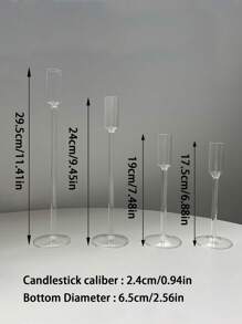 1 Set/4pcs Vintage Glass Candle Holders Set, French Minimalist Candle Holders, Suitable For Dining Table, Wedding, Banquet, Candlelight Dinner, Home Decor, Gift - Multicolor - View 6