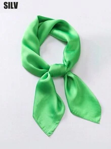 1pc Ladies' Imitated Silk Square Scarf Hair Accessory, Solid Color Simple Classic Scarf For Hair, Neck, And Head Casual Bandana,Hair Band,Head Band Ideal For Dressing Up Your Look Witch - Black - View 23