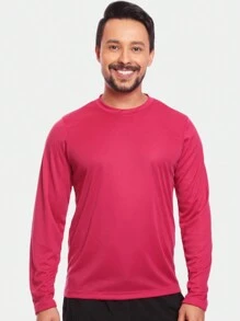 Kit 2 Camisetas Manga Longa Dry Fit Básica Lisa Proteção Solar UV Térmica Blusa Academia Esporte Camisa - Preto/Rosa - Visão 9