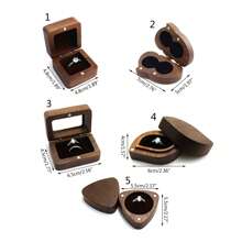 1Pc Wooden Ring Box, Engagement Ring Box, Proposals, Wedding Ceremony,Ring Box (Ring Not Included) Valentine's Day