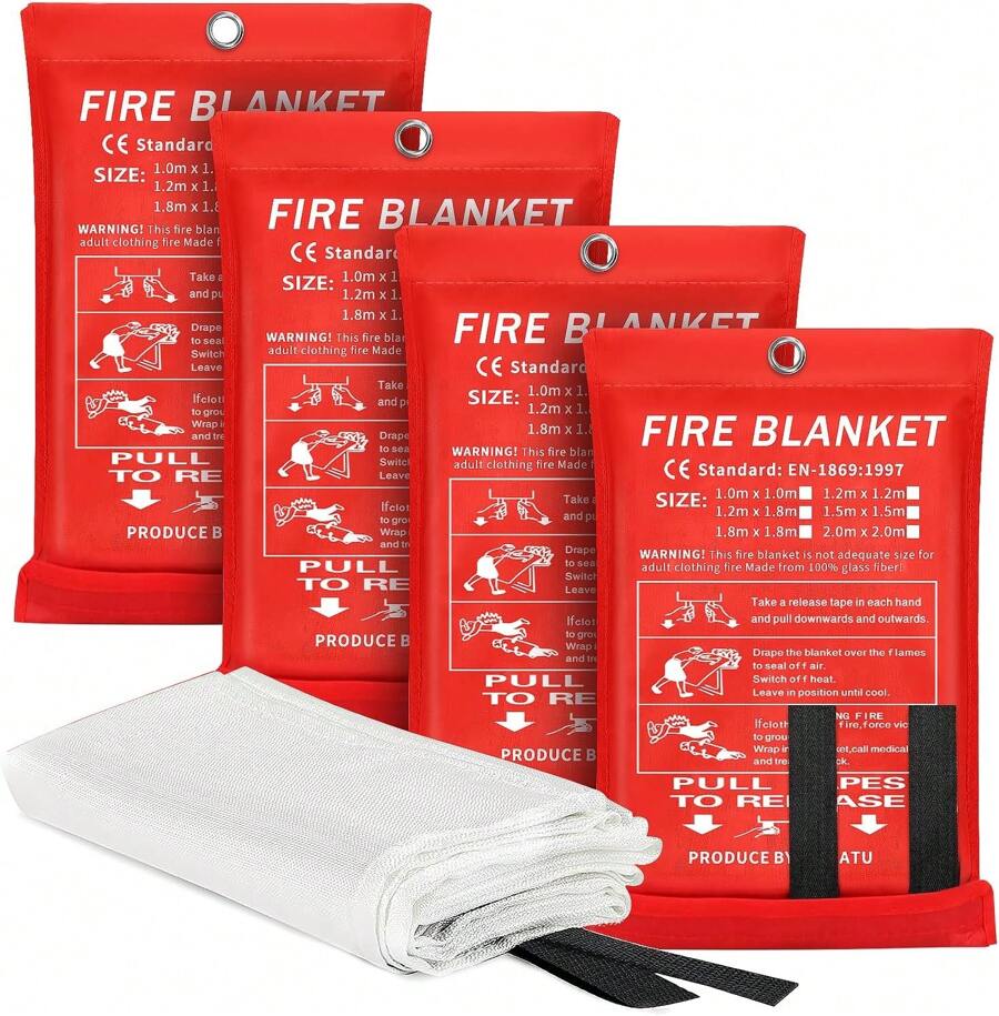 Home And Kitchen Emergency Fire Blanket 40&Quot;X40&Quot; Flame Suppressing Fiberglass Fire Blanket, Suitable For Schools, Fireplaces, Barbecue Grills, Cars, Offices, Warehouse Emergency Survival - White - View 1