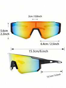 1/3/5pcs Women One-Piece Multicolor Personalized Street Style Technological Punk Fashion Glasses For Outdoor Casual Activities Tropical Beach Vacay Outfits Rave Party Accessories For Summer Beach Vacation, Outdoor, Travel Shades Street Y2k Style Oversized Wrap Frame For Music Festival Preppy Style For Back To School