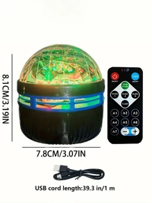 1 个 LED 投影灯，带遥控器的多色图案，银河星空投影仪，卧室夜灯投影仪，水波投影仪，星空投影仪，家庭影院，天花板，圣诞礼物装饰，情人节礼物，露营，婚礼装饰，浪漫夜灯 - 彩色 - 查看 10