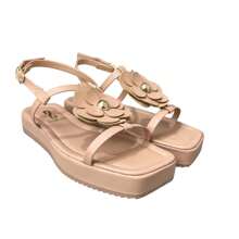 Women's Flatform Sandal With Flower Detail - Màu be - Xem 3